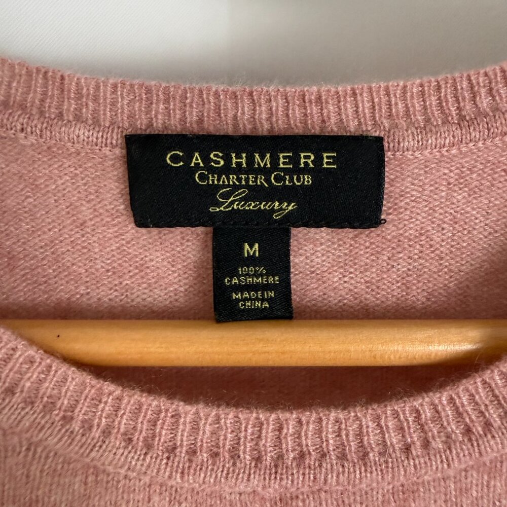Cashmere Charter Club Pink Long Sleeve Sweater - Picture 4 of 12